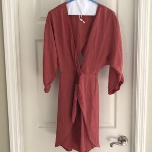 Anthropologie Linen Wrap Dress